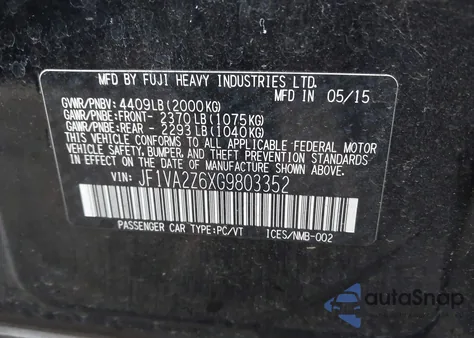 2016 Subaru Wrx Sti Limited z USA, uszkodzony, nr VIN JF1VA2Z6XG9803352